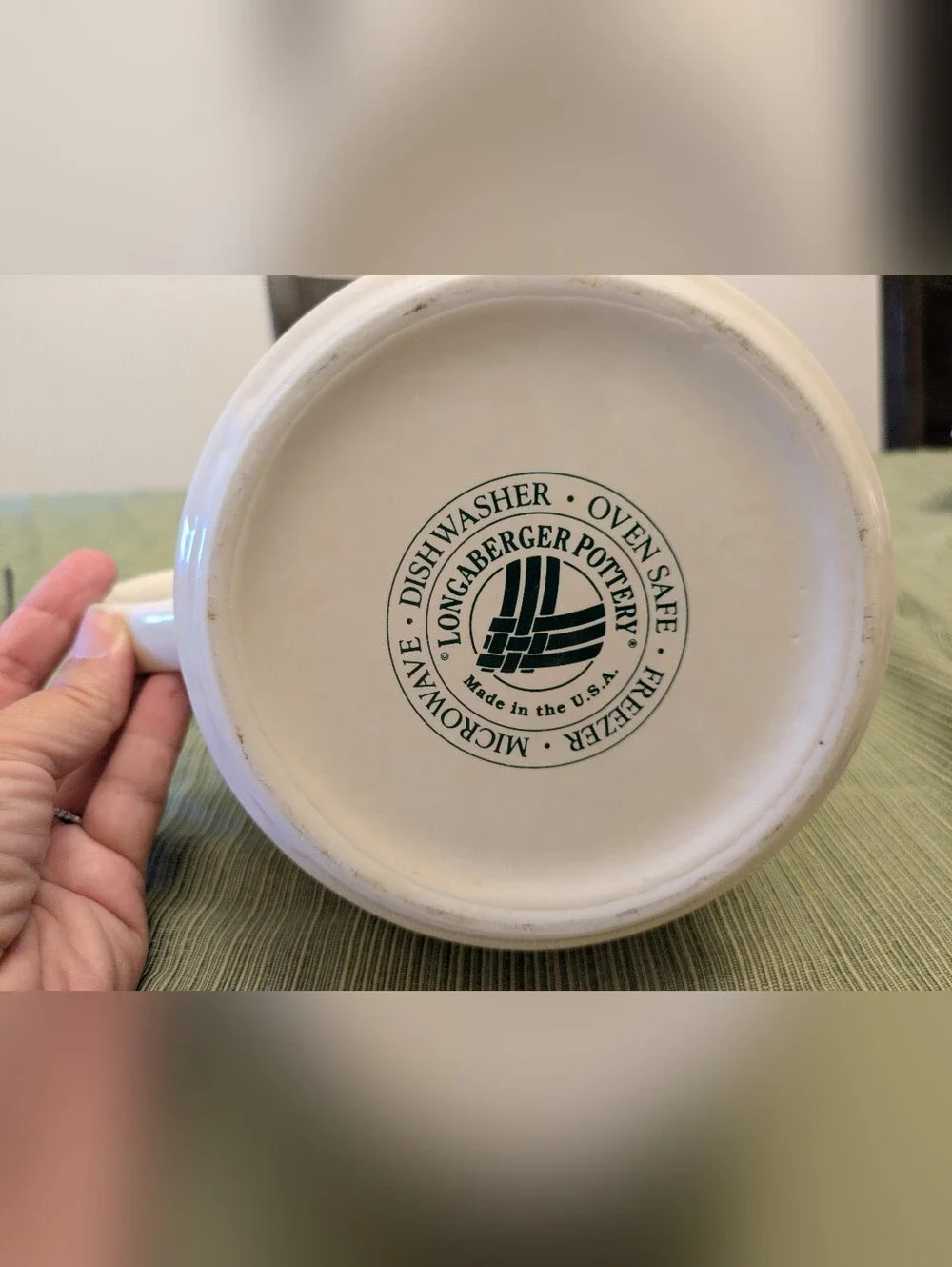 Longaberger Woven Traditions Ivory Pitcher - 78 Ounces - Made In USA